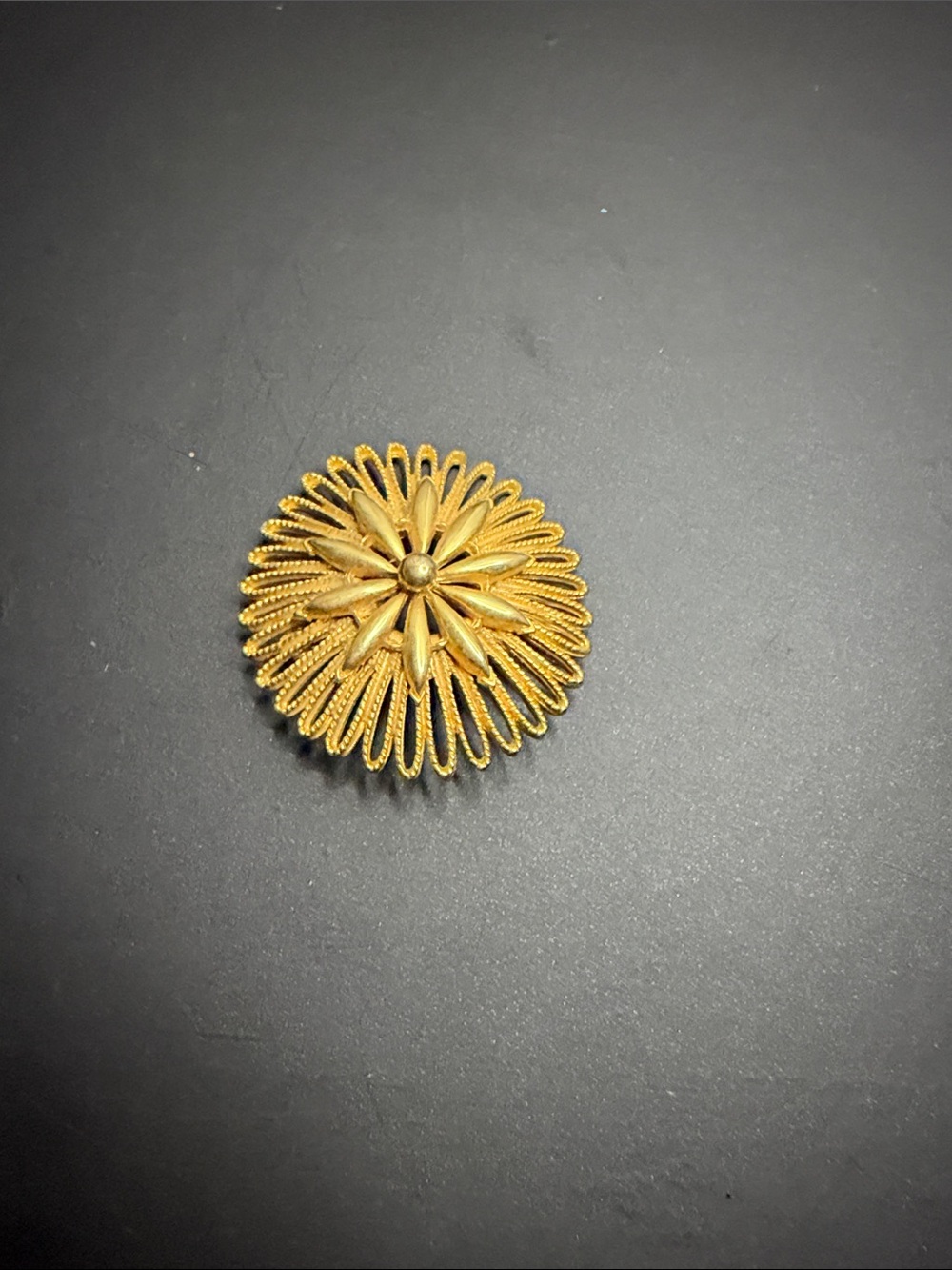 Gold Floral Filigree Brooch - Elegant Women’s Jewelry